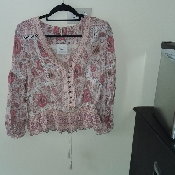 BNWT Spell designs zahara blouse rosewater pink S - Picture 6 of 8